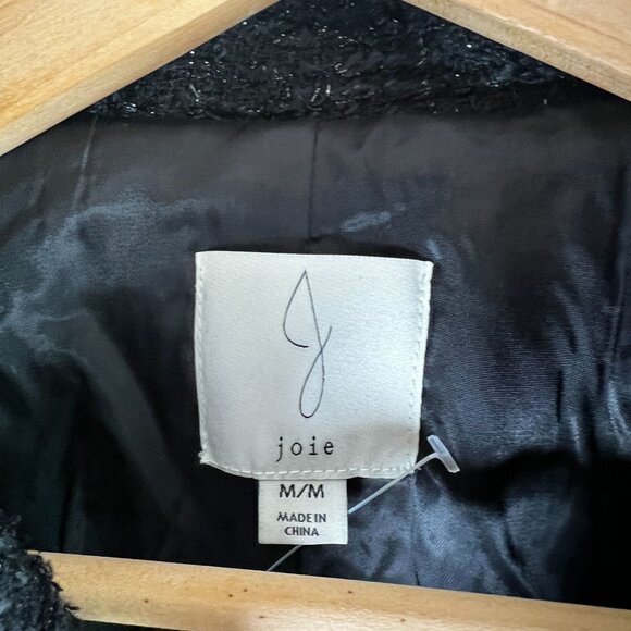 Joie Womens Glitters Full Zip Bomber Boucle Knit Jacket MEDIUM Black - Picture 7 of 12